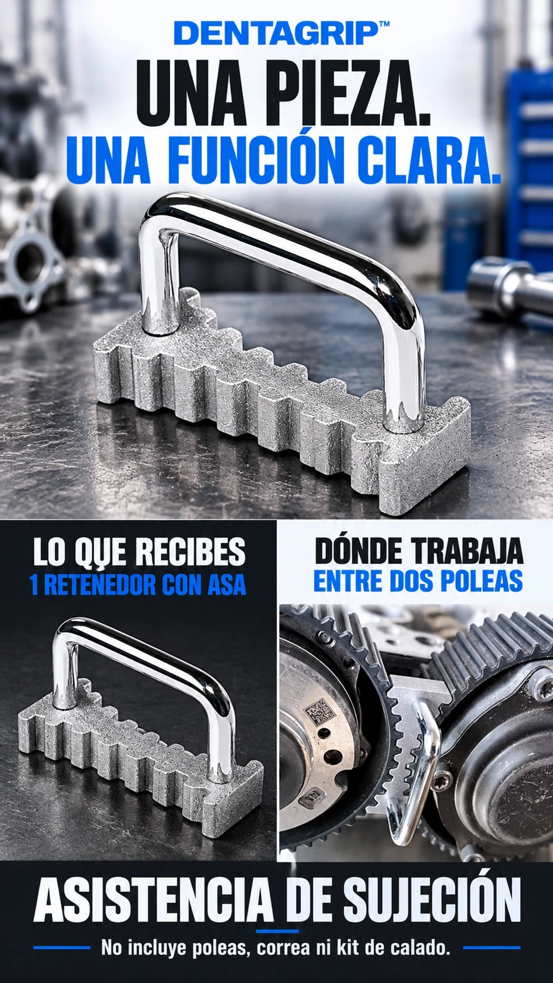 Qué recibes y dónde trabaja: una pieza con asa