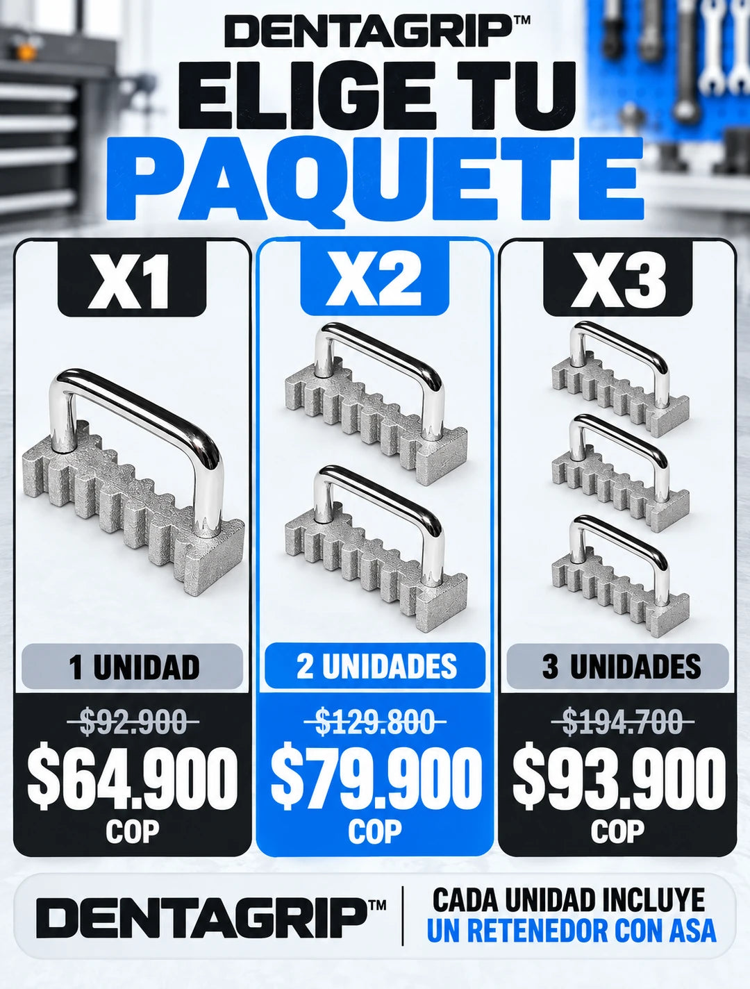 DENTAGRIP™: 1 por 64900, 2 por 79900, 3 por 93900 COP